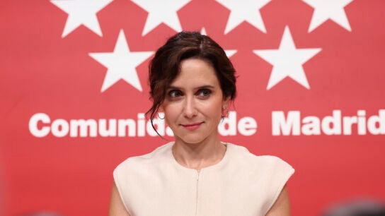 Isabel D&iacute;az Ayuso, durante su comparecencia/ EFE/ Kiko Huesca