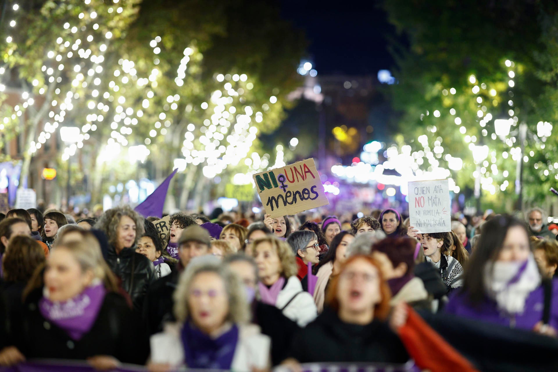 Miles de personas llenan las calles de España en defensa de la mujer por el 25N: "Viva la lucha feminista" Miles de personas llenan las calles de España en defensa de la mujer por el 25N: "Viva la lucha feminista"