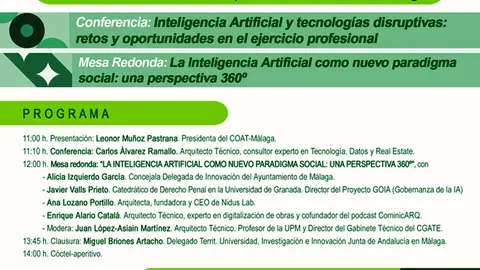 El ciclo “Reflexiones Constructivas de la Arquitectura Técnica” analiza el fenómeno de la IA en entornos profesionales El ciclo “Reflexiones Constructivas de la Arquitectura Técnica” analiza el fenómeno de la IA en entornos profesionales