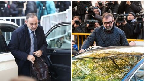 Jos&eacute; Luis &Aacute;balos y Koldo Garc&iacute;a a su llegada al Tribunal Supremo/ Europa press