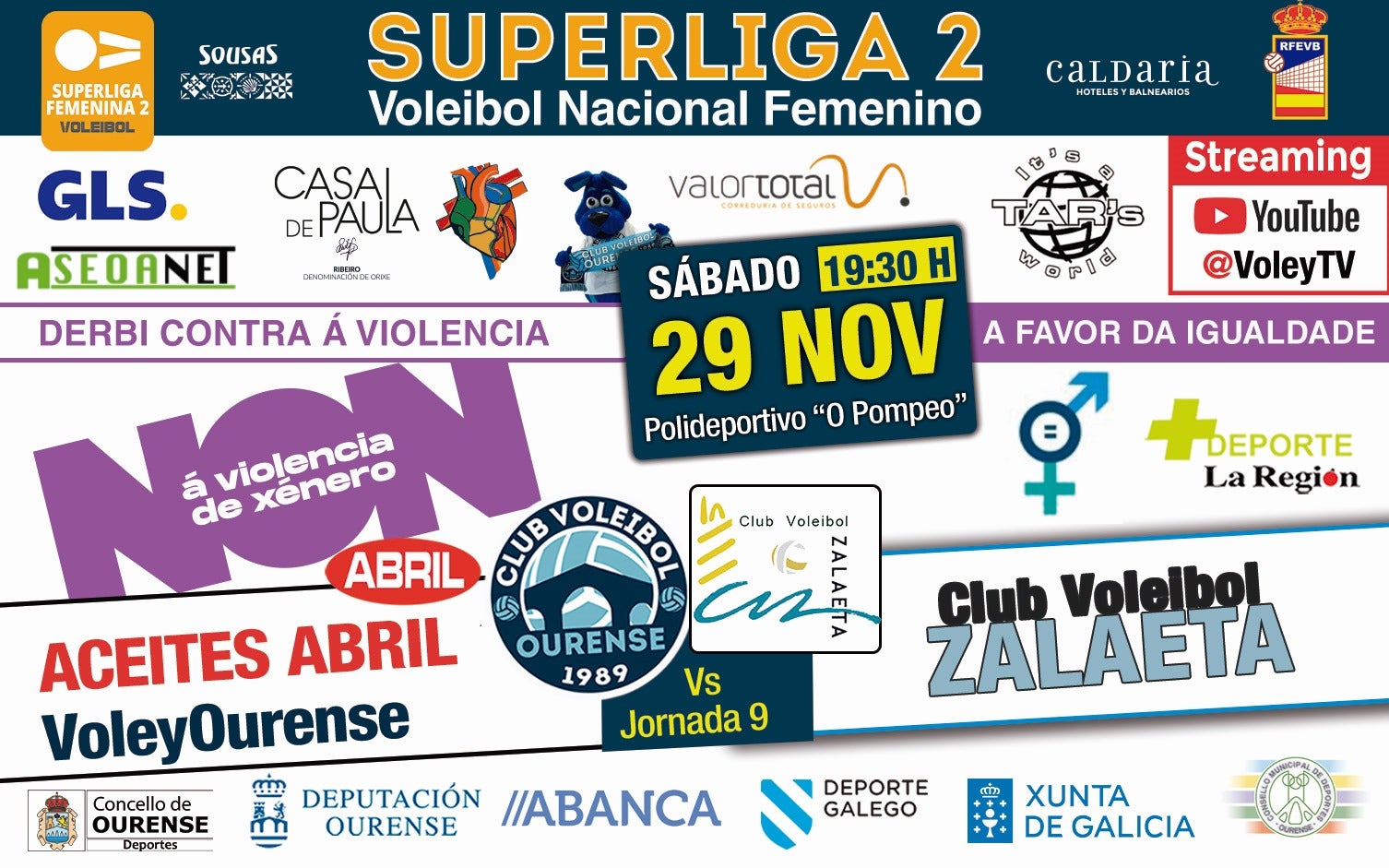 O Aceites Abril Voleyourense recibe ao Zalaeta no derbi galego O Aceites Abril Voleyourense recibe ao Zalaeta no derbi galego