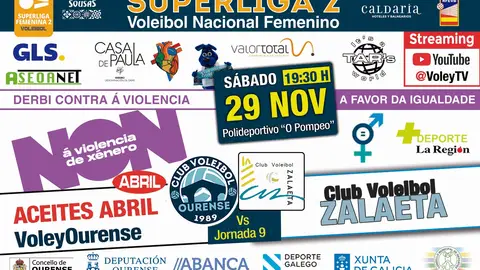 O Aceites Abril Voleyourense recibe ao Zalaeta no derbi galego O Aceites Abril Voleyourense recibe ao Zalaeta no derbi galego