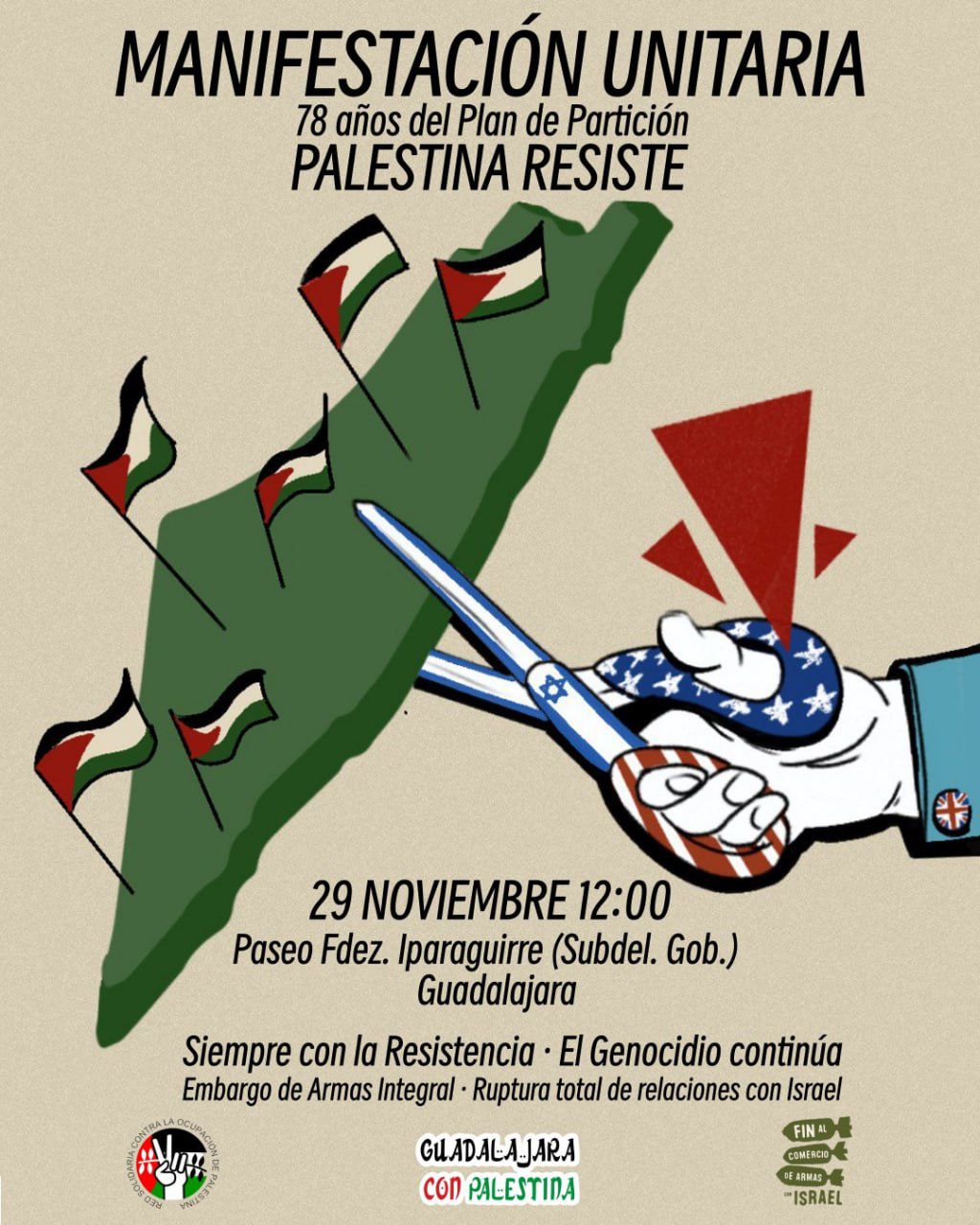 Guadalajara vuelve a salir a la calle en apoyo al pueblo palestino Guadalajara vuelve a salir a la calle en apoyo al pueblo palestino