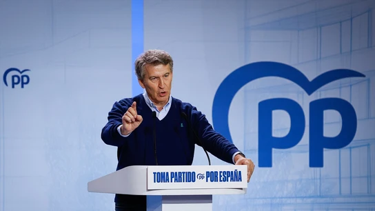 El presidente del Partido Popular, Alberto Núñez Feijóo, durante la segunda jornada del II Foro de las Grandes Ciudades del PP El presidente del Partido Popular, Alberto Núñez Feijóo, durante la segunda jornada del II Foro de las Grandes Ciudades del PP