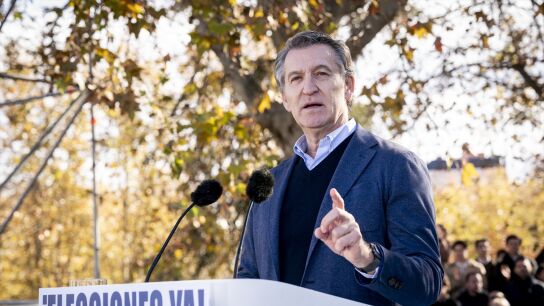 Alberto N&uacute;&ntilde;ez Feij&oacute;o pronuncia su discurso en la manifestaci&oacute;n contra el Gobierno en Madrid