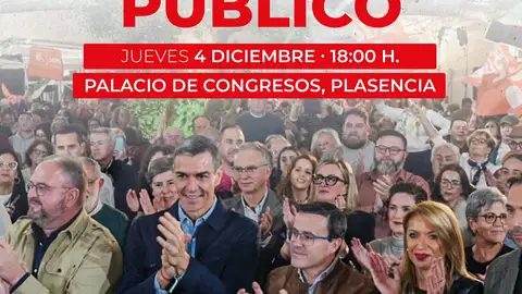 Pedro Sánchez y Miguel Ángel Gallardo participarán este jueves en un acto público en Plasencia Pedro Sánchez y Miguel Ángel Gallardo participarán este jueves en un acto público en Plasencia
