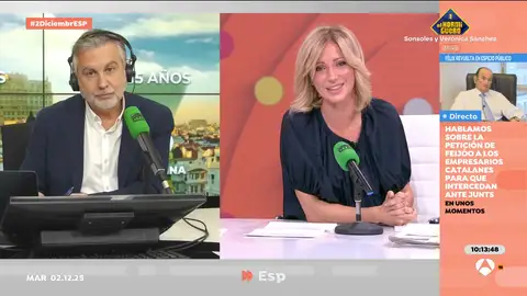 Alsina reacciona en Espejo Público a las últimas entrevistas de Pedro Sánchez: "La anomalía a cada instante" Alsina reacciona en Espejo Público a las últimas entrevistas de Pedro Sánchez: "La anomalía a cada instante"