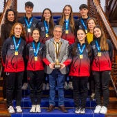 Menor recibe ao Club Ximnasia Pavillón Ourense tras proclamarse campión en Bulgaria