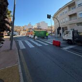 Trabajos de la nueva rotonda de circulación impulsada por el Ayuntamiento de Petrer.