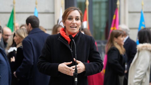Imagen de la ministra de Sanidad, M&oacute;nica Garc&iacute;a, a su llegada al acto institucional por el D&iacute;a de la Constituci&oacute;n, el s&aacute;bado, en Madrid. 