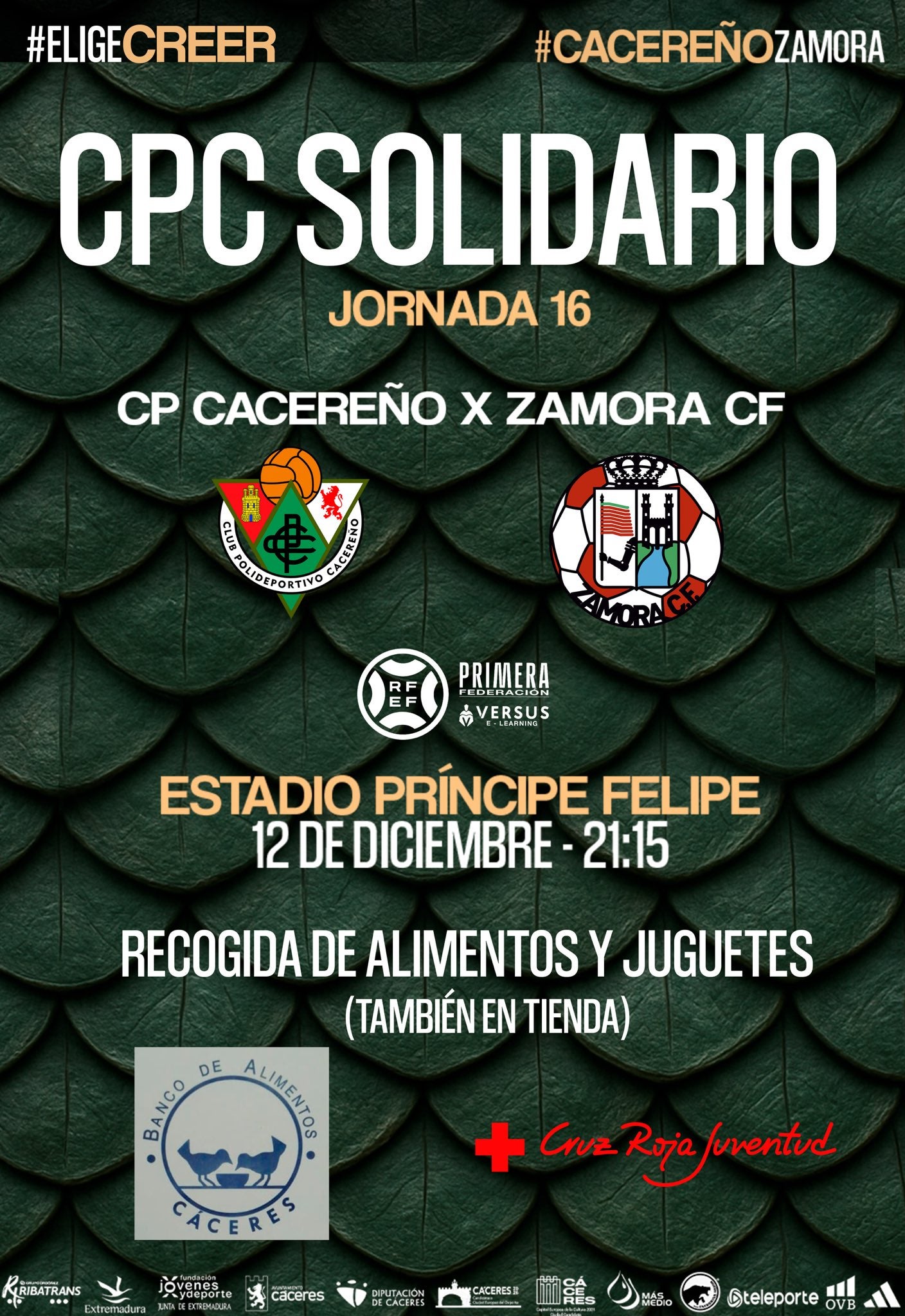 El CP Cacereño y el Zamora CF disputan un partido solidario este viernes a favor de Cruz Roja El CP Cacereño y el Zamora CF disputan un partido solidario este viernes a favor de Cruz Roja