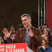 El presidente del Gobierno y secretario general del PSOE, Pedro Sánchez en un acto electoral celebrado en Cáceres El presidente del Gobierno y secretario general del PSOE, Pedro Sánchez en un acto electoral celebrado en Cáceres