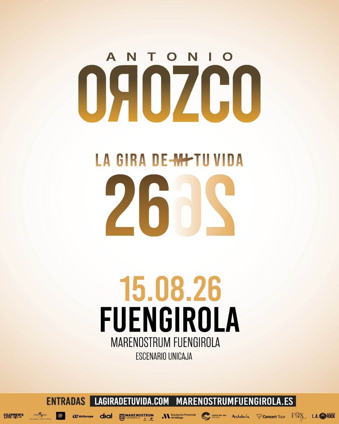 Antonio Orozco por primera vez en Marenostrum Fuengirola Antonio Orozco por primera vez en Marenostrum Fuengirola