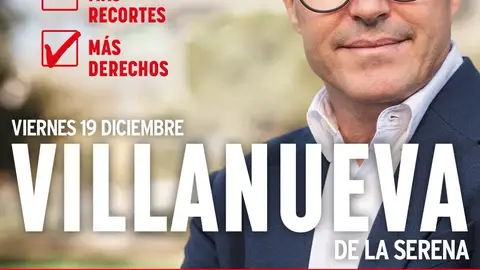 Pedro Sánchez cerrará la campaña electoral con Gallardo este viernes en Villanueva de la Serena Pedro Sánchez cerrará la campaña electoral con Gallardo este viernes en Villanueva de la Serena