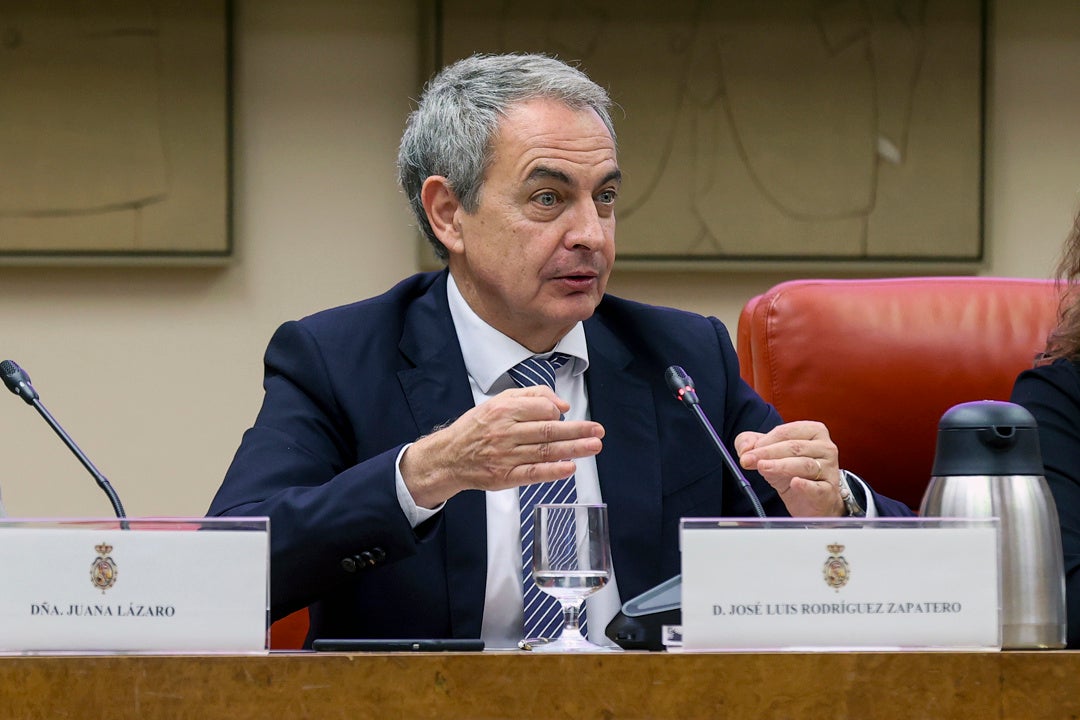 El expresidente del Gobierno José Luis Rodríguez Zapatero en una comparecencia pública. El expresidente del Gobierno José Luis Rodríguez Zapatero en una comparecencia pública.