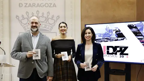 El presupuesto de la DPZ asciende a 256 millones, un 20% más José Manuel Latorre, Nerea Marín y Teresa Ladrero en la presentación de los prespuestos