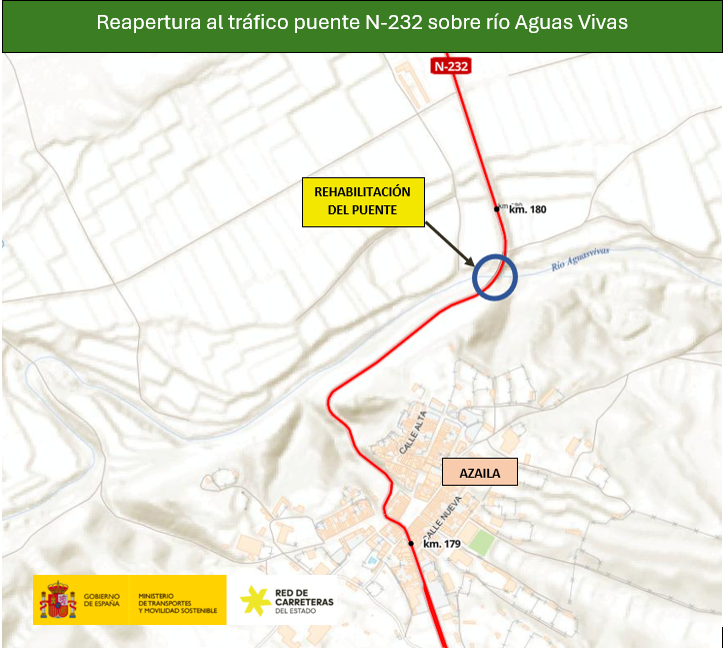 Abre al tráfico el puente de Azaila que se llevó la riada Abre al tráfico el puente de Azaila que se llevó la riada