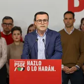 Miguel Ángel Gallardo, durante su comparecencia tras conocer los resultados electorales extremeños. Miguel Ángel Gallardo, durante su comparecencia tras conocer los resultados electorales extremeños.