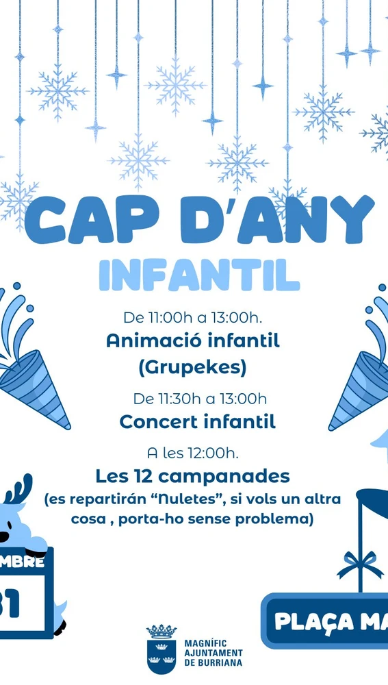 Programación fin de año infantil en Burriana. Programación fin de año infantil en Burriana.