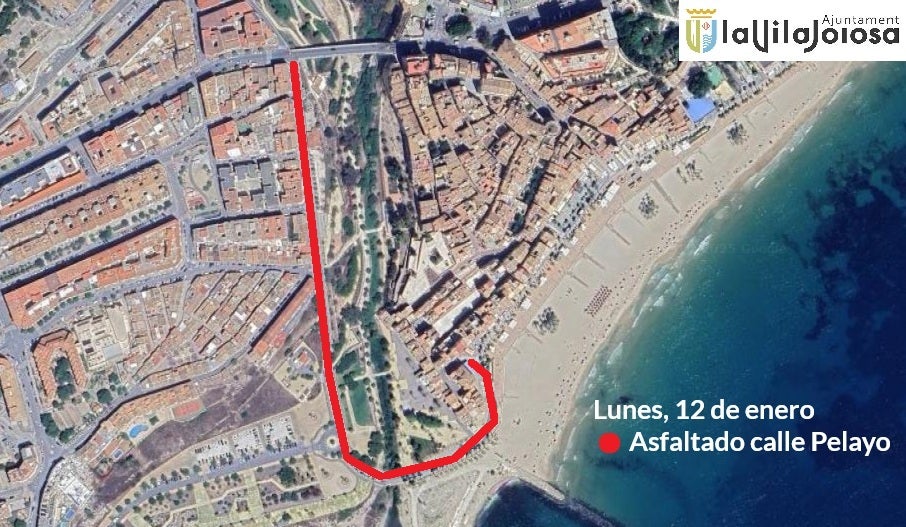 Villajoyosa continua con el plan de asfaltado en las calles urbanas en la avenida Varadero y la calle Pelayo Villajoyosa continua con el plan de asfaltado en las calles urbanas en la avenida Varadero y la calle Pelayo