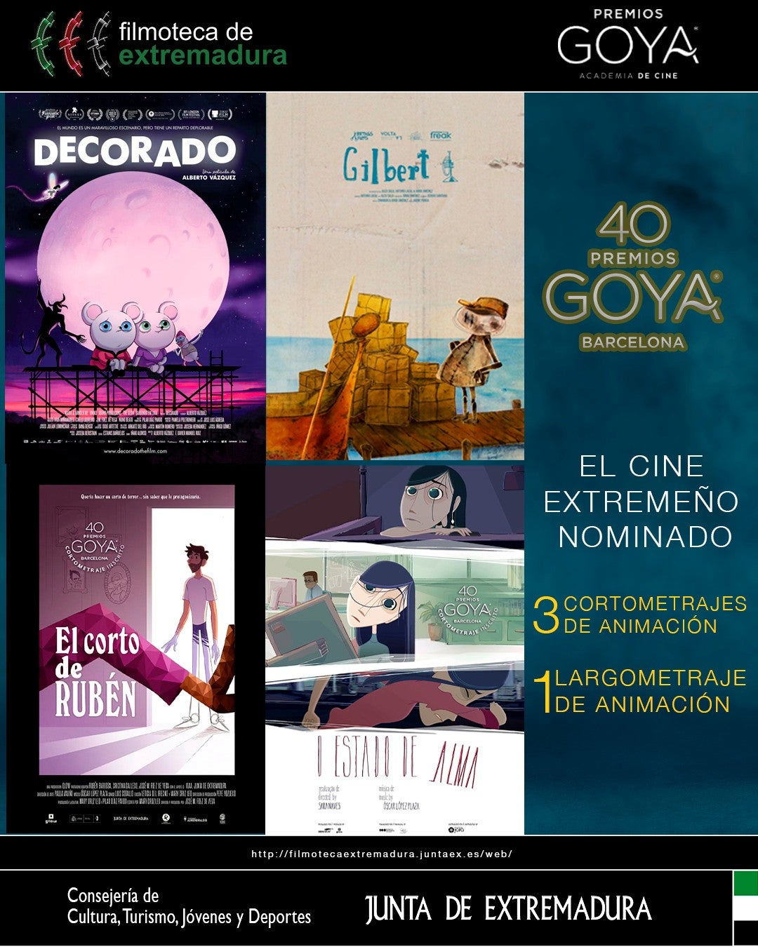Cuatro nominaciones con sello extremeño para la 40 edición de los Premios Goya Cuatro nominaciones con sello extremeño para la 40 edición de los Premios Goya