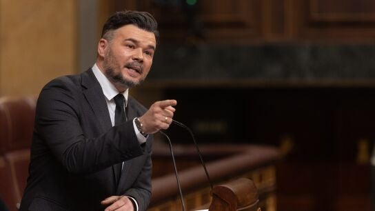 El portavoz de ERC, Gabriel Rufi&aacute;n, durante su intervenci&oacute;n en el Congreso