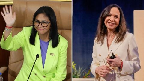 Montaje Delcy Rodr&iacute;guez, Mar&iacute;a Corina Machado