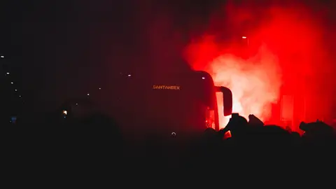 Lllegada del Racing a El Sardinero Lllegada del Racing a El Sardinero