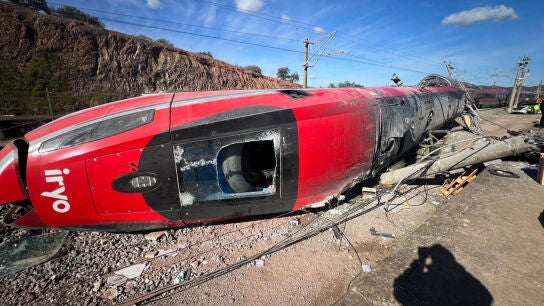Imagen del tren Iryo siniestrado en Adamuz, en C&oacute;rdoba.