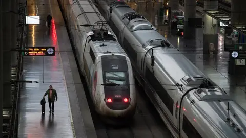 Trenes estacionados en la estación Madrid-Puerta de Atocha-Almudena Grandes Trenes estacionados en la estación Madrid-Puerta de Atocha-Almudena Grandes/ Fernando Sánchez / Europa Press