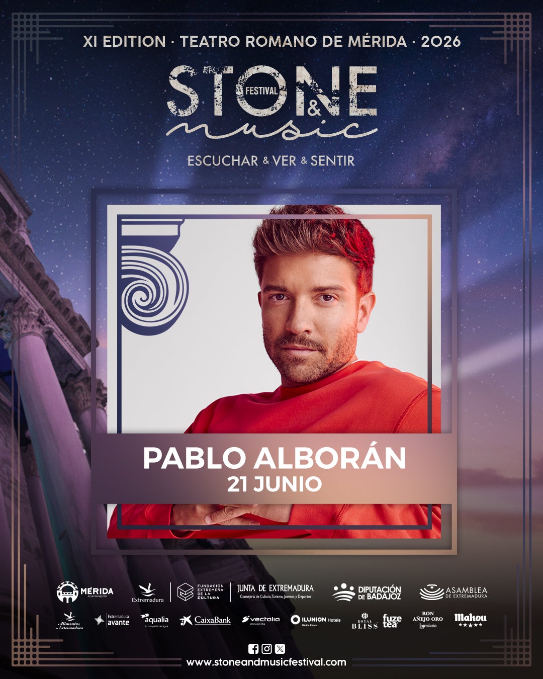 Pablo Alborán volverá a subirse al escenario del Teatro Romano de Mérida Pablo Alborán volverá a subirse al escenario del Teatro Romano de Mérida