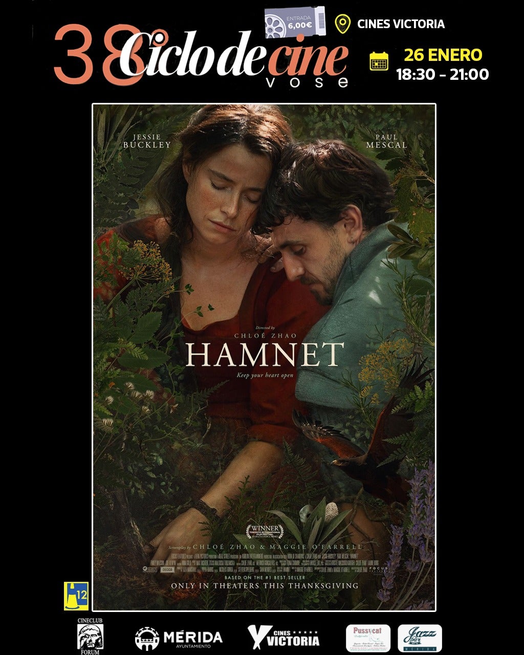 "Hamnet" abre el nuevo Ciclo de Cine en VOSE en Cines Victoria "Hamnet" abre el nuevo Ciclo de Cine en VOSE en Cines Victoria