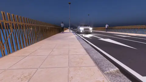 Tras meses de parón, arrancan las obras de rehabilitación del puente del río Amadorio en Villajoyosa Tras meses de parón, arrancan las obras de rehabilitación del puente del río Amadorio en Villajoyosa