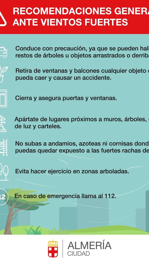 Recomendaciones generales ante vientos fuertes Recomendaciones generales ante vientos fuertes