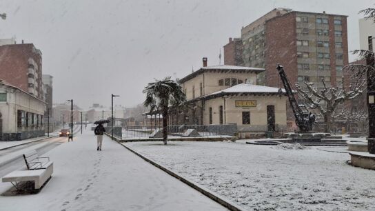 Estaci&oacute;n de Matallana bajo la nieve