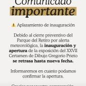 La climatología adversa retrasa la exposición del XXVII Certamen de Dibujo Gregorio Prieto en Madrid