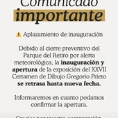 La climatología adversa retrasa la exposición del XXVII Certamen de Dibujo Gregorio Prieto en Madrid La climatología adversa retrasa la exposición del XXVII Certamen de Dibujo Gregorio Prieto en Madrid