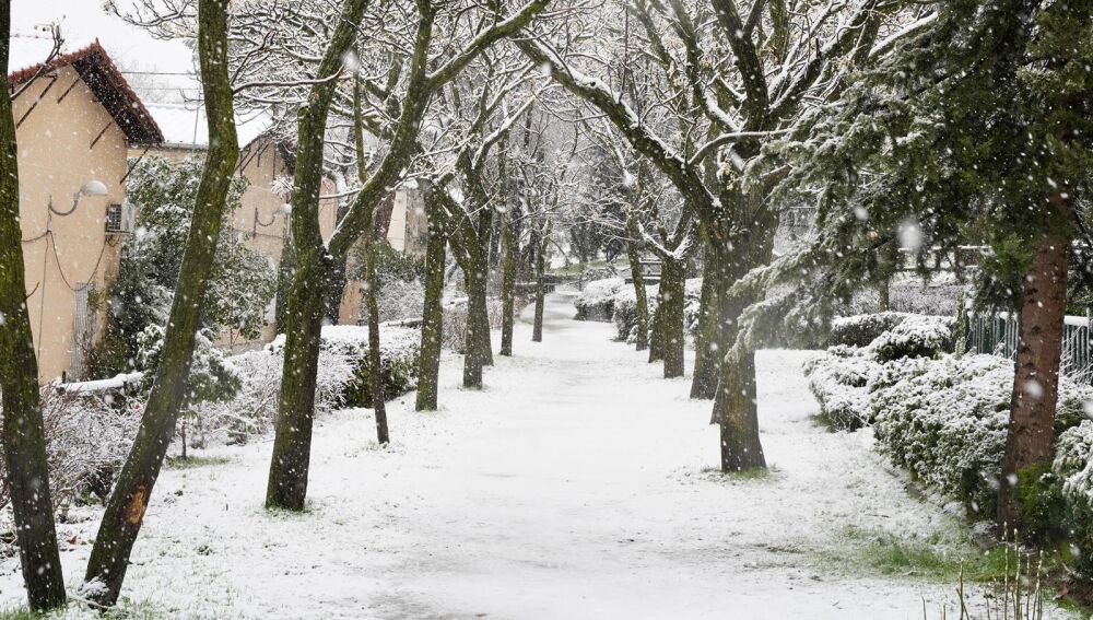 Nevada en la ciudad de Madrid.