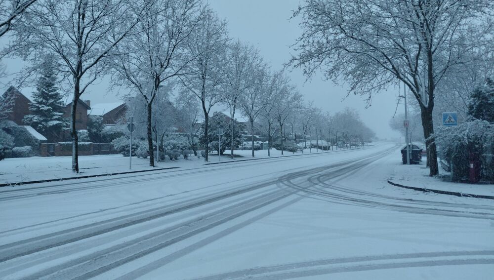 Tráfico en Las Matas (Madrid) en hora punta.