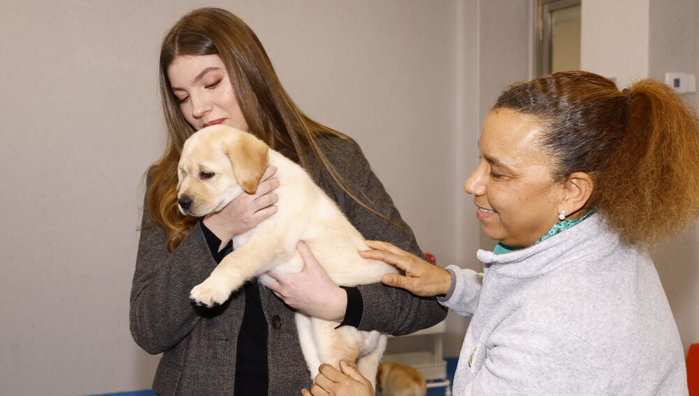 La infanta Sofía aprende cómo es la formación de un Perro Guía desde cachorros