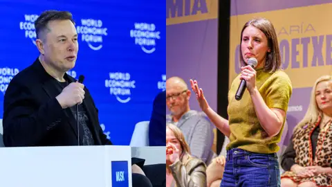 Elon Musk (Reuters/Denis Balibouse) e Irene Montero (EFE/Javier Belver) Elon Musk (Reuters/Denis Balibouse) e Irene Montero (EFE/Javier Belver)