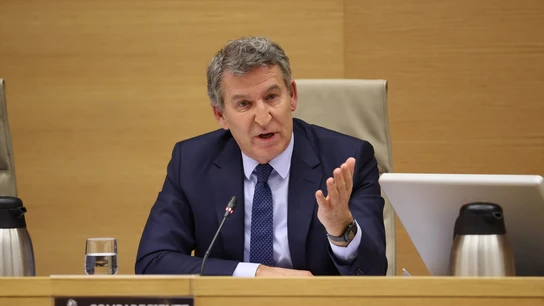 Feijóo durante la comisión de investigación Feijóo durante la comisión de investigación