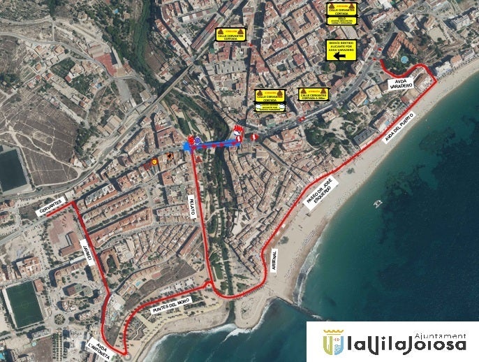 Comienzan las restricciones de circulación en el Puente de Cervantes que dispone de un solo carril de circulación dirección a Benidorm y se corta el carril en dirección a Alicante Comienzan las restricciones de circulación en el Puente de Cervantes que dispone de un solo carril de circulación dirección a Benidorm y se corta el carril en dirección a Alicante