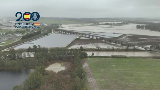 El impresionante v&iacute;deo de la Polic&iacute;a Nacional con la vista a&eacute;rea de las inundaciones junto al r&iacute;o Guadalete en Jerez