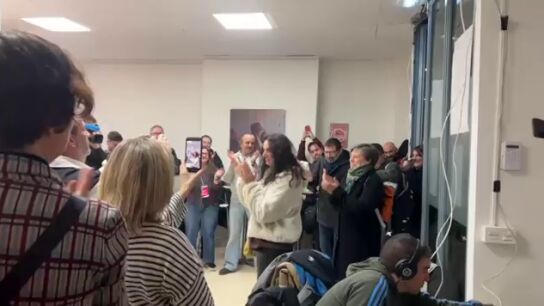 El ambiente en la sede de IU-Movimiento Sumar