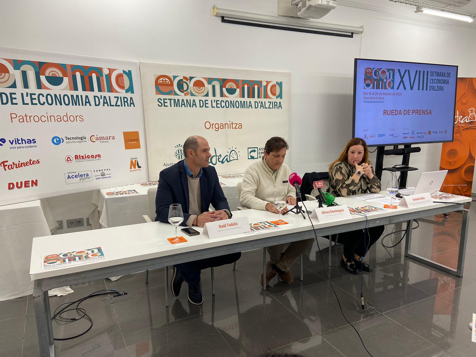 Alzira impulsa su XVIII Semana de la Economía como gran foro empresarial y social valenciano Alzira impulsa su XVIII Semana de la Economía como gran foro empresarial y social valenciano