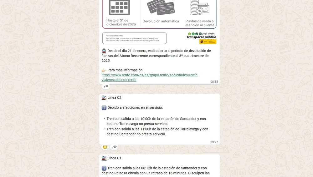 Canal de Cercanías Cantabria donde se ponen las incidencias a tiempo real Canal de Cercanías Cantabria donde se ponen las incidencias a tiempo real
