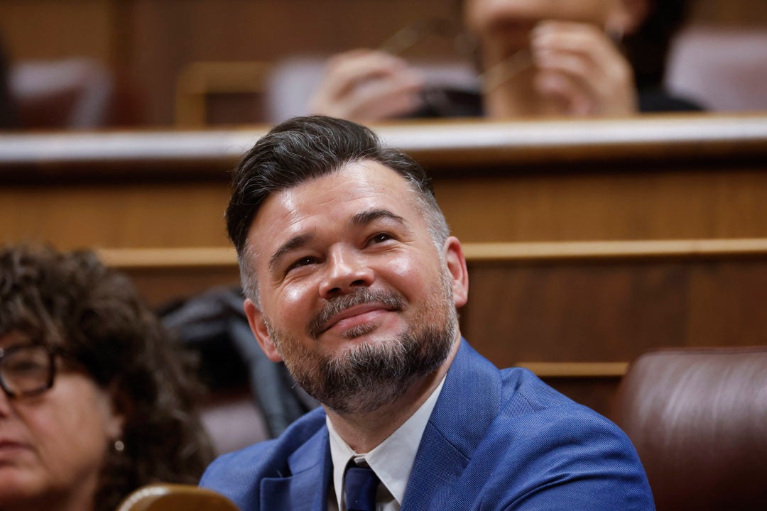 El portavoz de ERC, Gabriel Rufián, durante el pleno del Congreso El portavoz de ERC, Gabriel Rufián, durante el pleno del Congreso
