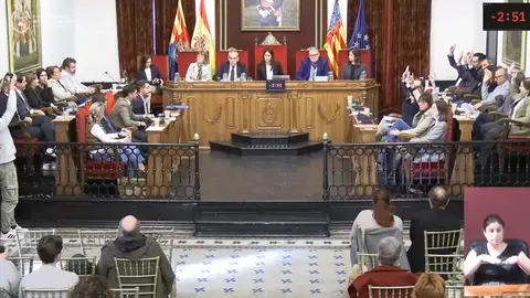 Votación en el pleno municipal del Ayuntamiento de Elche. Votación en el pleno municipal del Ayuntamiento de Elche.
