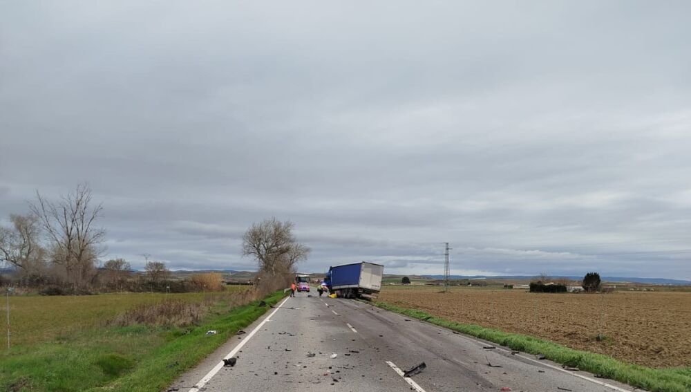 Lugar del accidente mortal en el término municipal de Peralta